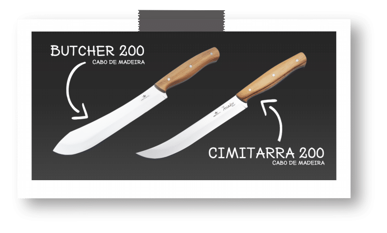 Facas butcher e cimitarra